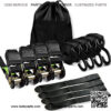 Tie Down 2500Lbs Break Strength, 15 Foot - Heavy Duty Straps to Safely Move your Motorcycle and Cargo on Car, Truck, Trailer - Includes 4 pack Soft Loop Straps - Black (4 pack)