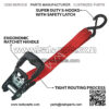 Heavy Duty Ratchet Tie Down Straps - 5208Lb Break Strength - 1.5" x 14 Ft - for Safely Move Your Motorcycle and Cargo on Car, Truck, Trailer - Includes 4 Soft Loop Straps - Red(4 Pack) - Image 4