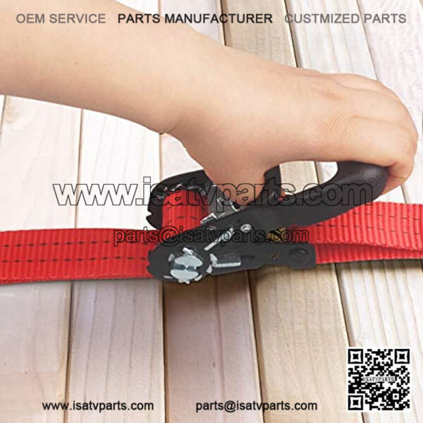 Heavy Duty Ratchet Tie Down Straps - 5208Lb Break Strength - 1.5" x 14 Ft - for Safely Move Your Motorcycle and Cargo on Car, Truck, Trailer - Includes 4 Soft Loop Straps - Red(4 Pack) - Image 5