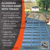 Aluminum Tri-Fold Ramp with Treads (1pk) ?C Easily and Safely Load and Unload Push Mowers, Garden Tillers, ATVs and More, 1,500 lb. Capacity, 50?? W x 76?? L - Image 2