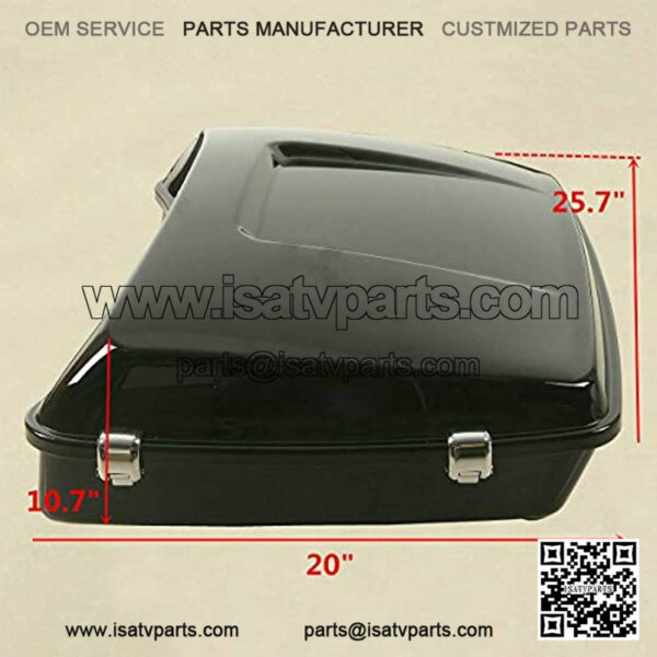 Chopped Tour Pack Pak Trunk Backrest & Top Luggage Rack Fit For Harley 2014-2020 Touring Road King FLHR Street Electra Glide Ultra-Classic FLHTCU FLHTK FLTRX FLTRXS FLTRU FLHT Vivid Black 2019 - Image 2