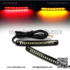 2x Universal Flexible LED Turn Signal Tail Brake License Plate Light Integrated for Motorcycle Bike ATV Car RV SUV, Brake/Running Tail Light(2Pack) (Amber Red)