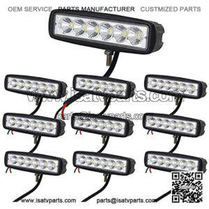 10 Pieces 6 inch 18W LED Work Light Bar for Truck Car ATV SUV 4X4 Jeep Truck Driving Lamp