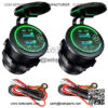 [2 Pack] 12V USB Outlet QC3.0 Dual USB Car Charger Socket with Touch Switch, Waterproof 12V/24V Quick Charge Power Outlet with Wire/Fuse for Car Boat Marine Truck Bus RV ATV Golf Cart