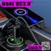 [2 Pack] 12V USB Outlet QC3.0 Dual USB Car Charger Socket with Touch Switch, Waterproof 12V/24V Quick Charge Power Outlet with Wire/Fuse for Car Boat Marine Truck Bus RV ATV Golf Cart - Image 3