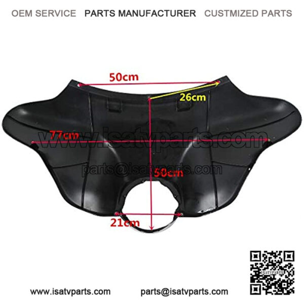 Black Outer Bat Wing Front Upper Front Fairing Cowl Nose Head Fits For Harley Electra Street Glide Road King FLHR 1996 97 98 99 00 01 02 03 04 05 06 07 08 09 10 11 12 2013 - Image 4