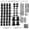 Heavy Duty HDPE A-Arm/Control Arm Bushing Kit for OE Arms for Polaris RZR 900/900 4/900 S (2015 ONLY) - Front and Rear - Much Stronger Than Stock!