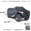 ATV Cover - Waterproof Windproof Quad Bike ATC 4 Wheeler Cover, All Weather Outdoor UV-Resistant ATV Covers, Suitable for Kawasaki Yamaha Suzuki Honda Polaris Black (103x43x47 inches) - Image 2