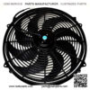 A- Performance 160061 16" Universal High Performance Heavy Duty 12 Volts Black Radiator Electric Wide Curved Cooling Fan Assembly Kit 8 Blade Fan 3000 CFM - Image 2