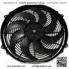 A- Performance 160061 16" Universal High Performance Heavy Duty 12 Volts Black Radiator Electric Wide Curved Cooling Fan Assembly Kit 8 Blade Fan 3000 CFM - Image 3