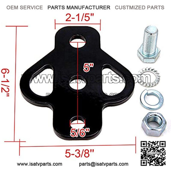 3-Way Trailer Hitch Adapter with Bolt Fit for ATV Lawn Mower Golf Cart Garden Tractor Flat Towing Tow Ball Mount - Image 2