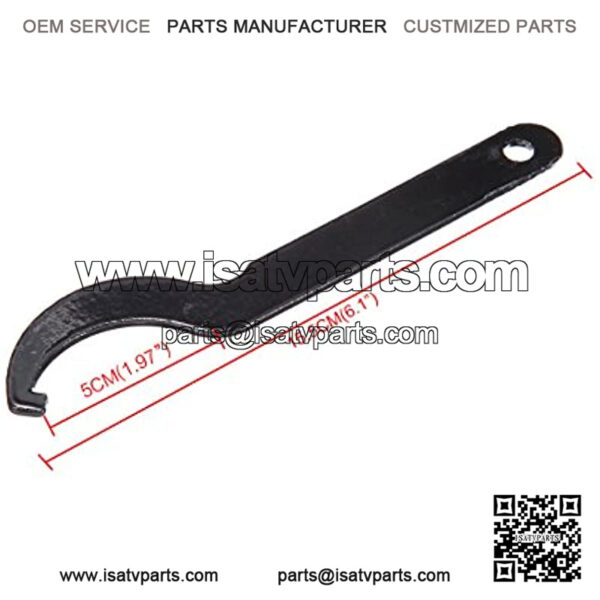 2Pcs 6.1" Universal Shock Absorber Pre Load Spanner Wrench Tool for Motorcycle ATV Snowmobile Dirt Bike Kawasaki Yamaha Honda (Black) - Image 2