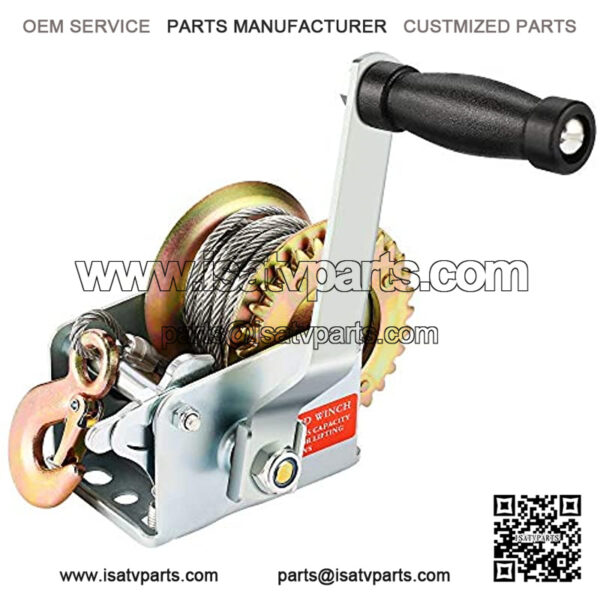 Heavy Duty 600 lbs Hand Winch Steel Cable Crank Gear Winch ATV Boat Trailer with 8m Steel Wire