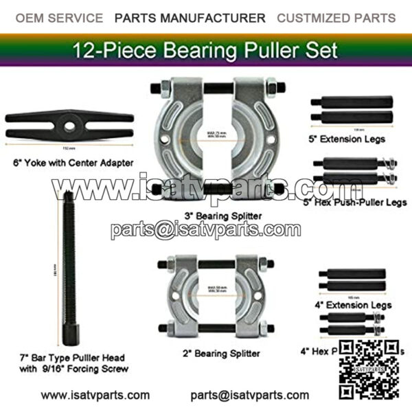 Bearing Pullers Set 5 Ton Capacity, Bearing Separator Kit - Image 3