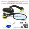 Motorcycle ATV Scooter 7/8" 22mm Handle Bar End Rearview Side Mirrors Aluminum