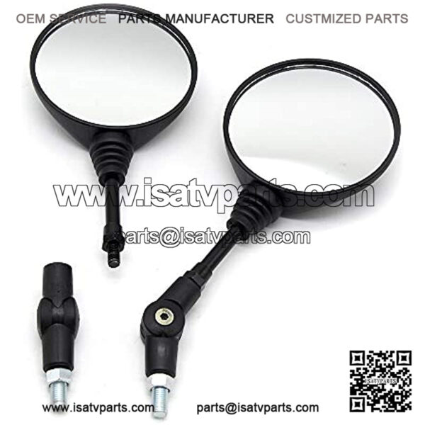 ATV Mirrors - 360 Degree Adjustment Rear View Round Foldable Handlebar