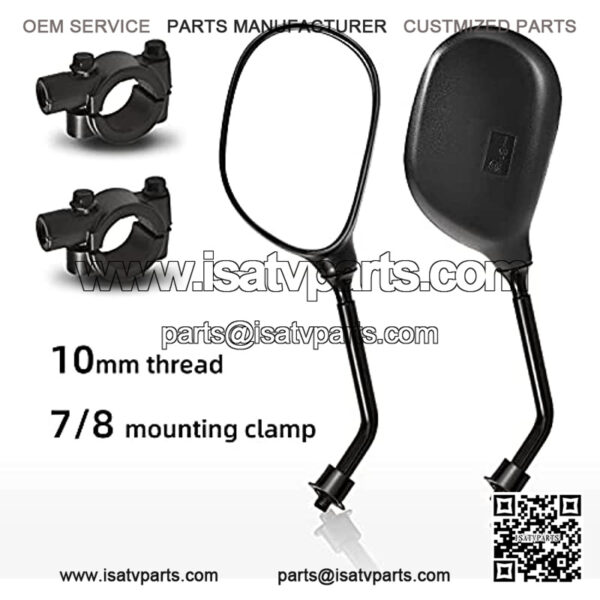 Trkimal Universal Adjustable ATV Motorcycle 360 Degrees Ball-Type Side Rearview Mirror with 7/8?? Handlebar Mount Compatible for Motorcycle, Scooter, Atv, Dirt Quad Bike, Etc.