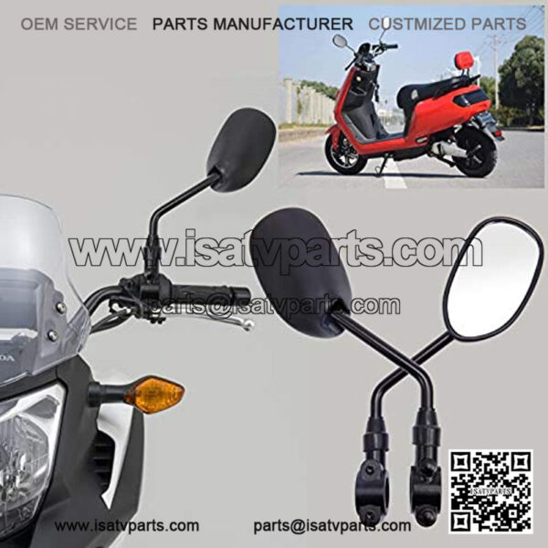 Universal Motorcycle ATV Rear View Mirrors for 7/8 Inch Handlebars, Compatible with Sportsman Scrambler FourTrax Snowmobile Bicycle and Off Road Motorbike Scooters Side Rearview Mirror - Image 4