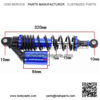 340 mm Universal Motorcycle Air Shock Absorber Rear Suspension Adjustable Air Shock Absorber,for Honda Yamaha Kawasaki Suzuki ATV Go Kart Quad Dirt Sport Bikes A Pairs(Blue) - Image 2