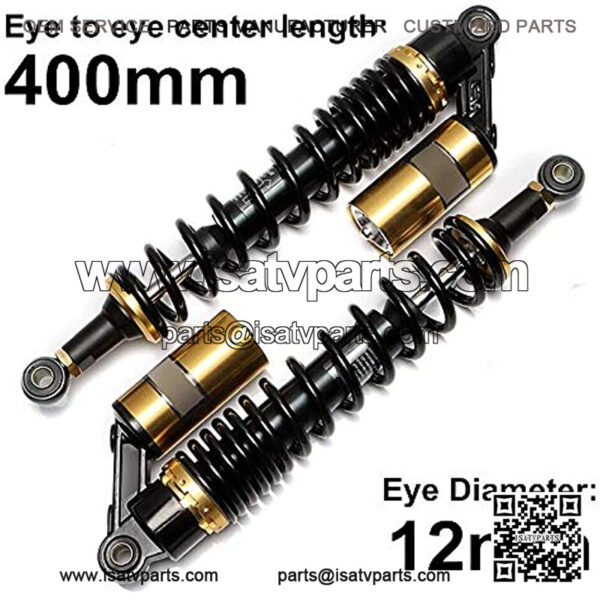 Spring Assemblies 280mm 320mm 340mm 360mm 380mm 400mm 440mm Motorcycle Air Shock Absorber Rear Suspension ATV Quad Scooter Dirt Bike Motor D30 Motorcycle Absorber (Color : M99 7 400mm)