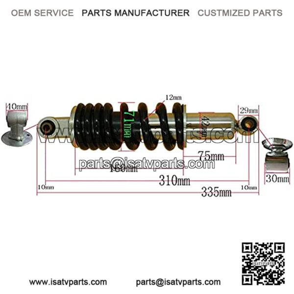 Suspension Shock 12mm Spring 305mm Shock Absorbers for NXR125 Gokart/ATV/Motorcycles and Quad. for Bike ??car - Image 2