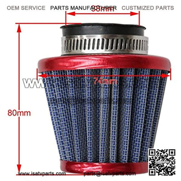 38mm 1 1/2 inch Air Filter for 50cc 110cc 125cc 150cc 200cc ATV Dirt Bike Scooter Moped Go Kart - Image 3