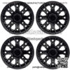 RT104 4pc 12in ATV Wheels 4x110 Rims | 12x7 | 5+2 Offset | For ATV UTV with IRS (Independent Rear Suspension), Compatible with Honda Kawasaki Yamaha Suzuki 4/110
