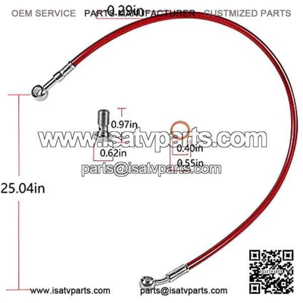 TRX300EX Rear Brake Lines Line Kit ATV Red For Honda TRX400EX, TRX400X, TRX300EX (ALL YEAR), ATC250R (1985, 1986), For Suzuki LTZ400 - Image 4