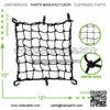 Seah 15" x 15" Cargo Net 4.4 mm Diameter 2" x 2" Small Mesh with 6 ABS Hooks - Image 2