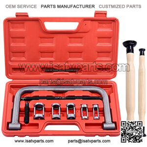 Auto Valve Spring Compressor and Valve Grinding Lapping Stick Service Set Compression C-Clamp Tool Service Kit for Motorcycle, ATV, Car, Small Engine Vehicle Equipment