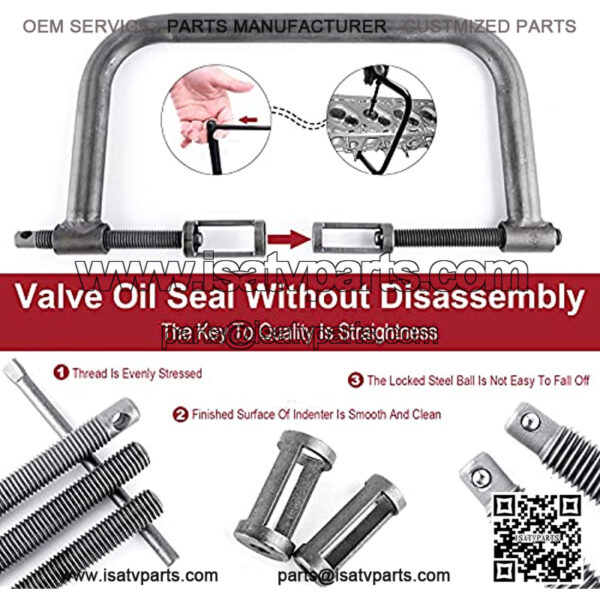 Auto Valve Spring Compressor and Valve Grinding Lapping Stick Service Set Compression C-Clamp Tool Service Kit for Motorcycle, ATV, Car, Small Engine Vehicle Equipment - Image 4