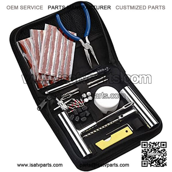 Emergency Tire Repair Kit, with Universal 46PCS Tire Plug Kit & Tire Repair Tools to Fix Punctures and Plug Flats for Car/Motorcycle/Truck/Tractor/Trailer/RV/ATV