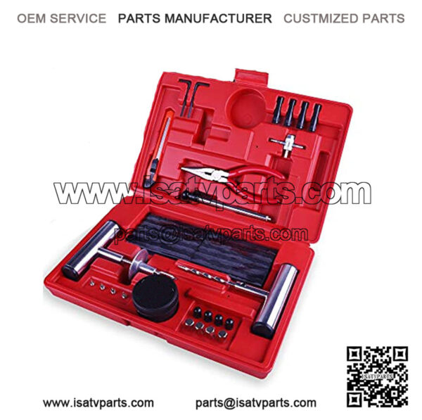 Heavy Duty Tire Repair Tools Kit - 57 PCS Set Truck Tool Box for Motorcycle, ATV, Jeep, Truck, Tractor Flat Tire Plug Kit
