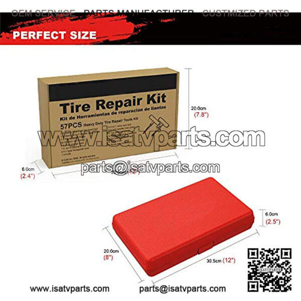 Heavy Duty Tire Repair Tools Kit - 57 PCS Set Truck Tool Box for Motorcycle, ATV, Jeep, Truck, Tractor Flat Tire Plug Kit - Image 4