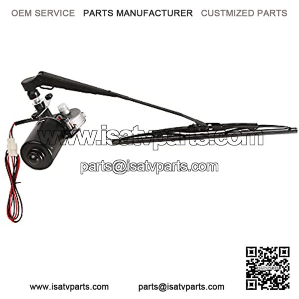 12V Universal Electric Windshield Wiper Motor Kit Fits for UTV ATV Hard Coated Or Glass Windshields, Upgraded Wiper Motor Kit - 110?? Sweep, 15.7" Arm, 15.7" Blade