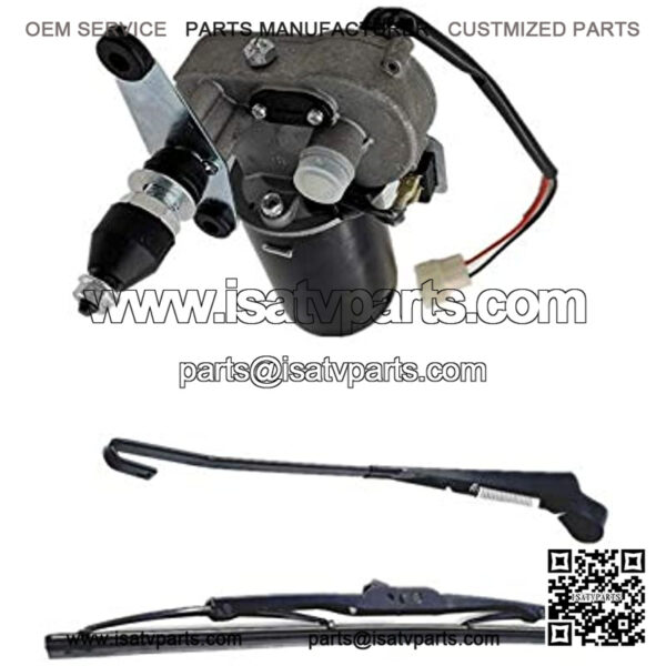 12V Universal Electric Windshield Wiper Motor Kit Fits for UTV ATV Hard Coated Or Glass Windshields, Upgraded Wiper Motor Kit - 110?? Sweep, 15.7" Arm, 15.7" Blade - Image 3