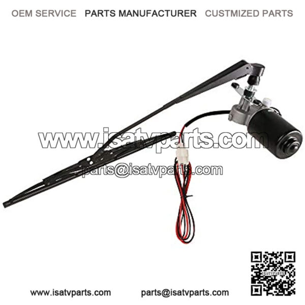 12V Universal Electric Windshield Wiper Motor Kit Fits for UTV ATV Hard Coated Or Glass Windshields, Upgraded Wiper Motor Kit - 110?? Sweep, 15.7" Arm, 15.7" Blade - Image 5