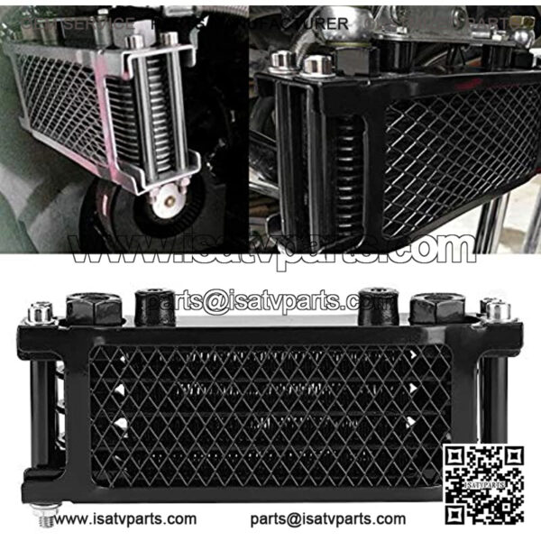 Motorcycle Radiator Engine OiOil Cooling System Kit Oil Cooling Radiator Oifor ATV for 100?250CC Off?Road ATV Dirt Bike 4?Wheel Motorcycle Engine Oiwith Mounting Parts Kit F - Image 4