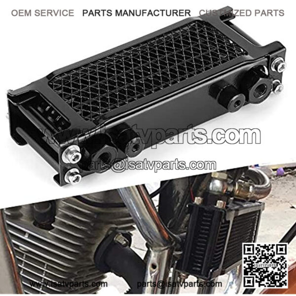 Motorcycle Radiator Engine OiOil Cooling System Kit Oil Cooling Radiator Oifor ATV for 100?250CC Off?Road ATV Dirt Bike 4?Wheel Motorcycle Engine Oiwith Mounting Parts Kit F - Image 5