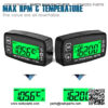 Engine Temp Gauge Meter, Hour Meter and Tachometer, Battery Replaceable for Garden Tractor Generator Chainsaw Outboard Marine ATV Jetski Motorcycle Snowmobile Compressor. - Image 4
