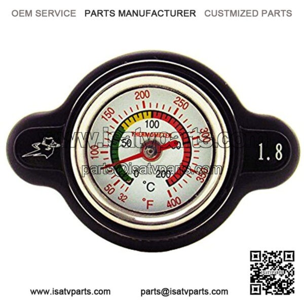 Outlaw Racing High-Pressure Temperature Gauge Radiator Cap 1.8 Real-Time Temp Monitoring Prevent Motorcycle/ATV Leaks Compatible with Yamaha Honda Suzuki Kawasaki
