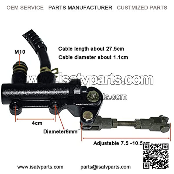 Motorcycle Rear Brake Master Cylinder Pump Hydraulic Refit for Motorbike ATV Dirt Bike Compatible with Kawasaki Ninja ZX6 ZX7 - Image 4