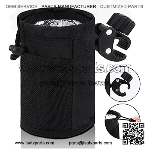 Accmor Bike Cup Holder, Bar Cup Holder, Universal Fabric Drink Cup Can Holder for Stroller, Bicycle, Wheelchair, , Trolleys, Motorcycle, ATV, Scooter, Boat, Golf Cart,Black,10% coupon applied at checkout,with coupon