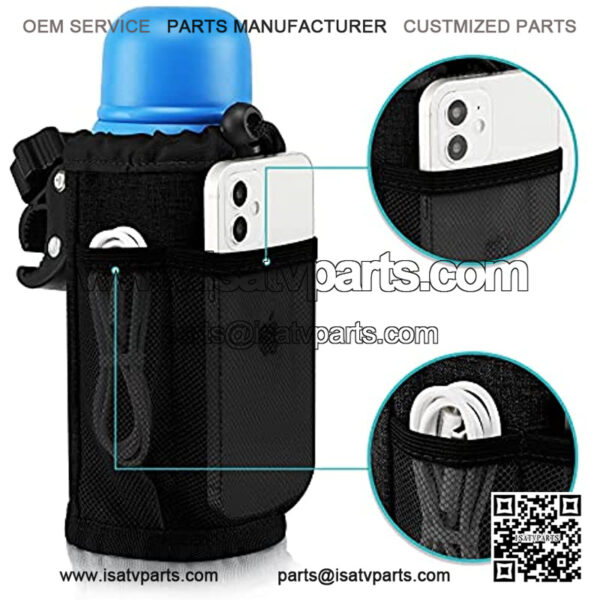 Accmor Bike Cup Holder, Bar Cup Holder, Universal Fabric Drink Cup Can Holder for Stroller, Bicycle, Wheelchair, , Trolleys, Motorcycle, ATV, Scooter, Boat, Golf Cart,Black,10% coupon applied at checkout,with coupon - Image 2