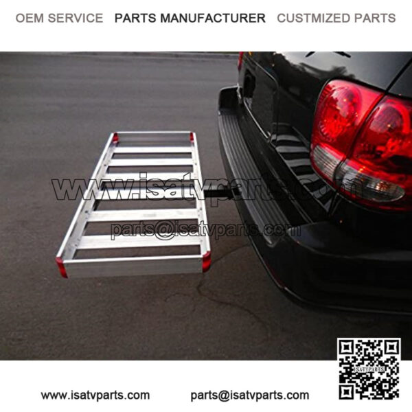 70422 48" x 21" Hitch Mount Compact Aluminum Cargo Carrier - 500-lb Load Capacity - Image 2