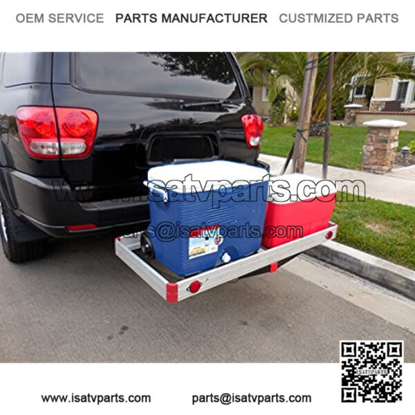 70422 48" x 21" Hitch Mount Compact Aluminum Cargo Carrier - 500-lb Load Capacity - Image 5