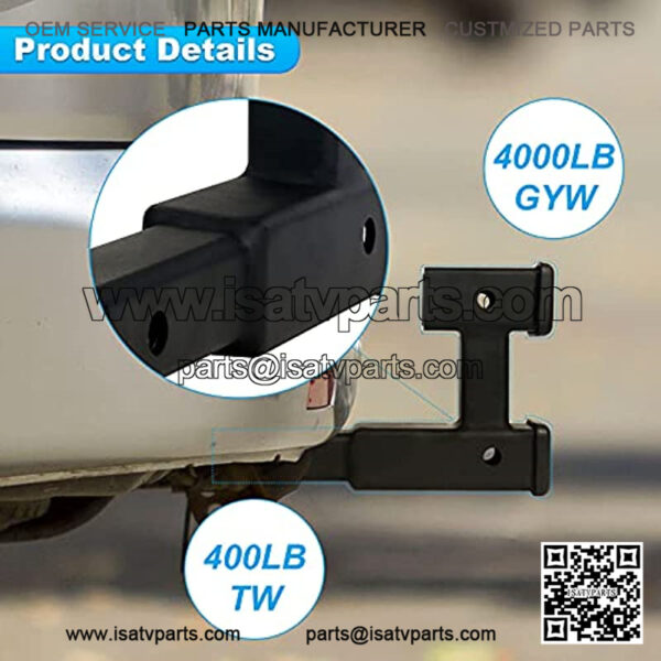 Dual Receiver Extender 2 inch Trailer Hitch Extension, Towing Hitch Receiver Extender - GTW 5,000 lbs - Image 3