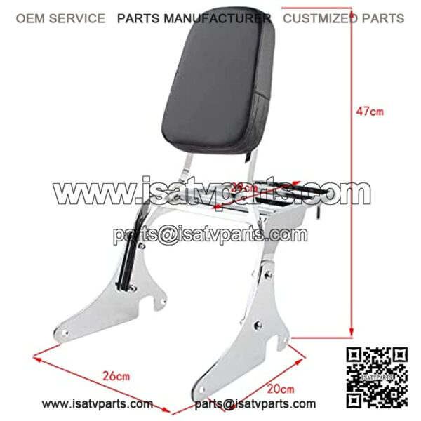 Sissy Bar + Luggage Rack Leather Pad Compatible With Kawasaki Vulcan 400 Vulcan 800 VN400 VN800 1996-2019 - Image 5