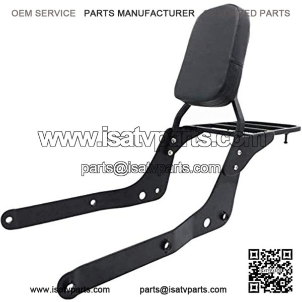 Sissy Bar with Luggage Rack and Comfortable Pad Compatible with Honda Shadow Aero 750 VT750C 2001-2020 (New Black) - Image 2