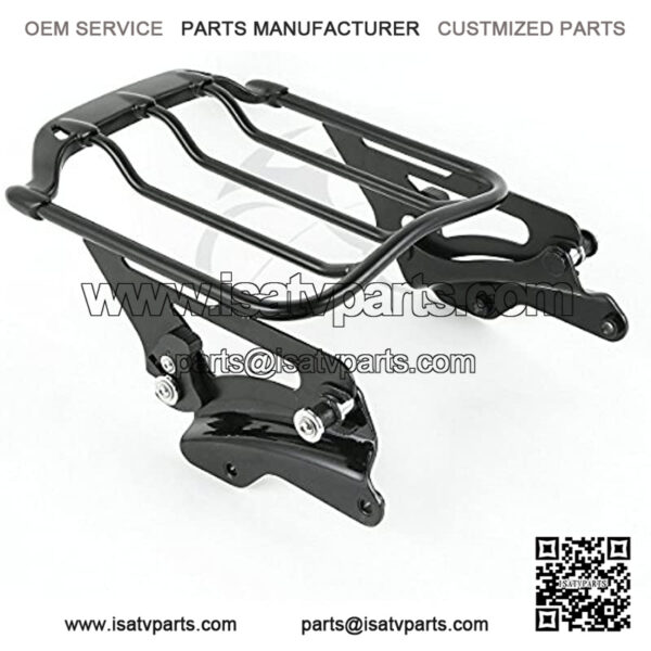 Detachable Air Wing 2-Up Luggage Rack with 4 Point Docking Hardware Kit Fits For Harley Touring 14-19 (Black)